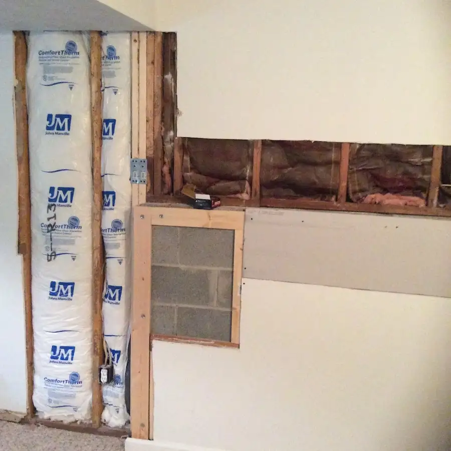 Wall insulation replacement during Contents Cleaning & Restoration in Greene